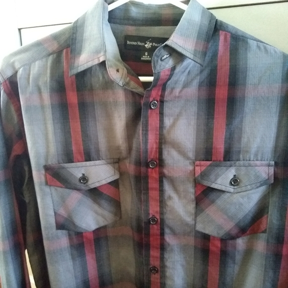 Beverly Hills Polo Club Plaid button up shirt - Picture 3 of 3